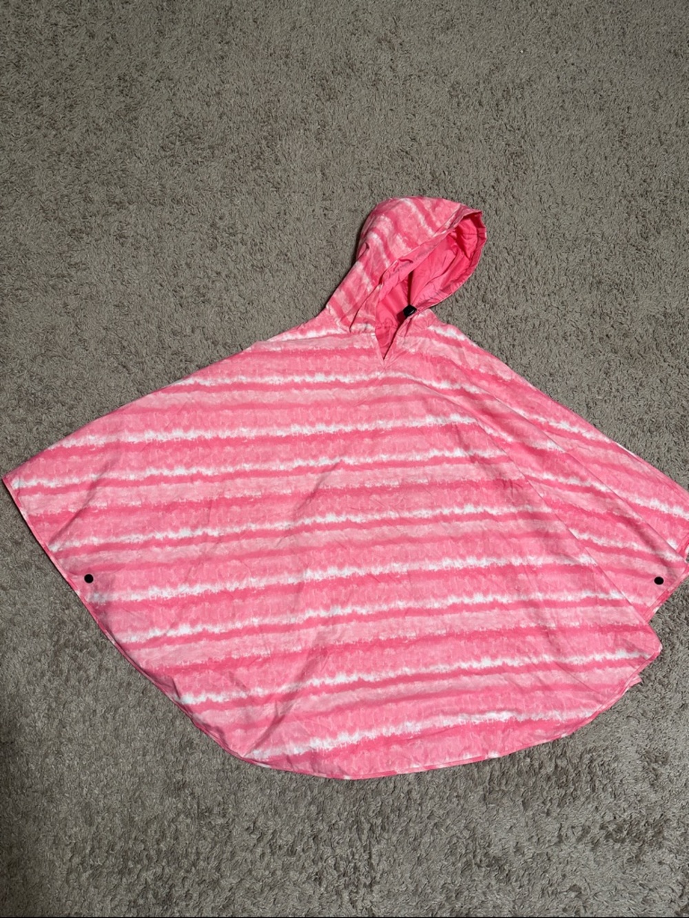 B. boutique Reversible Hooded Pink Striped Rain Poncho
